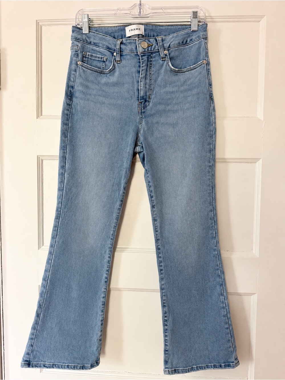FRAME Le Cropped Mini Boot Jeans Women’s 28 Integrity Light Wash Stretch 26”